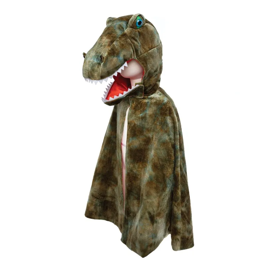 T-rex-cape med klor - Grön, stl. 4-6 år