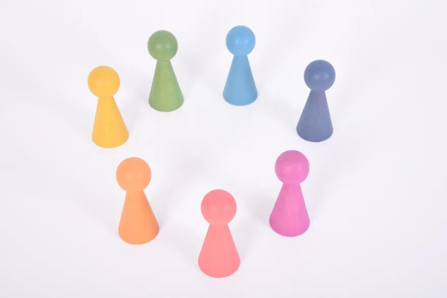 Träfigurer - Regnbåge, 7 st.