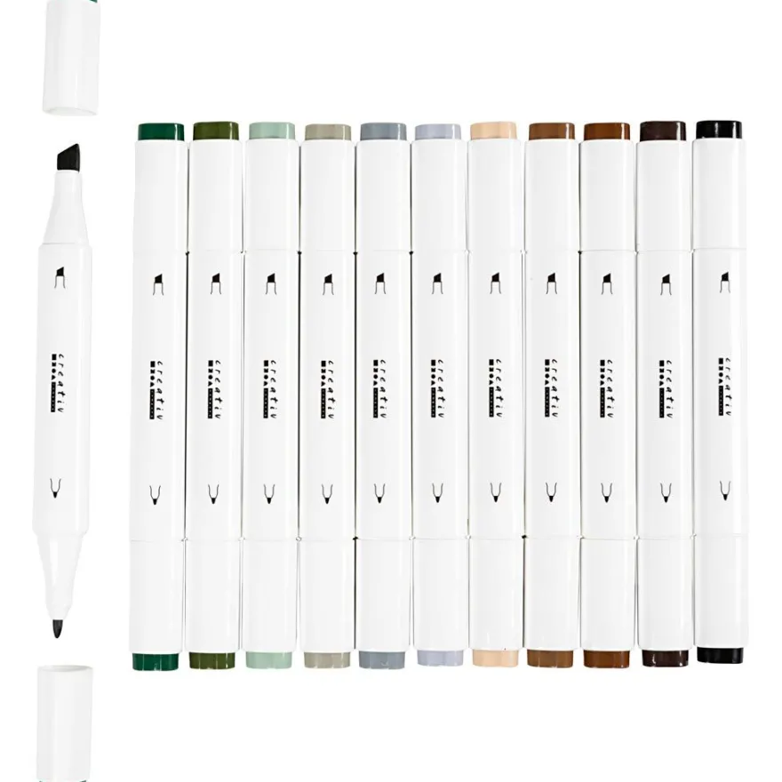 Twin Markers - Natur, 12 st.