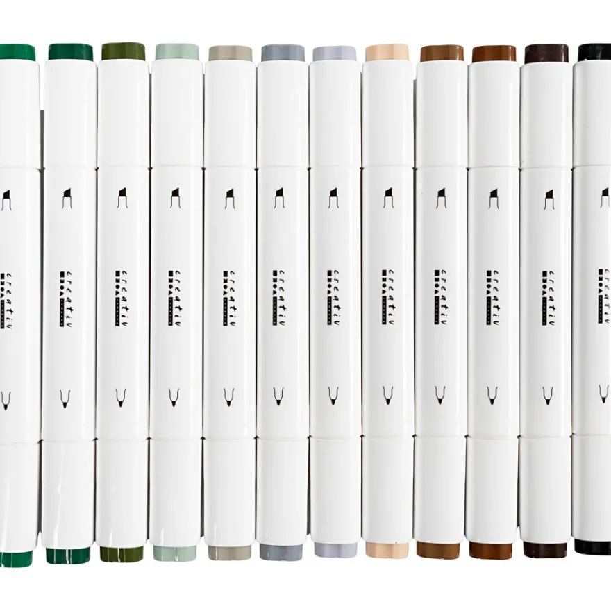 Twin Markers - Natur, 12 st.
