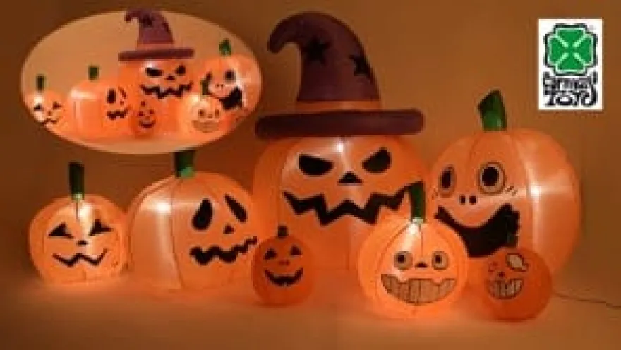 Uppblåsbara Halloween-pumpor med ljus, 210 cm