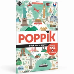 Upptäcktsaffisch med stickers – Jorden runt