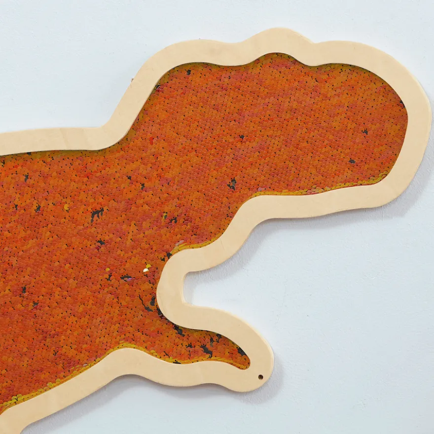 Väggpanel med paljetter - Dinosaurier, 3 st.