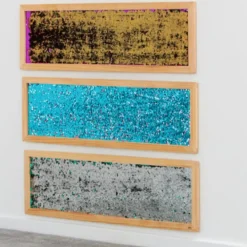 Väggpanel m. paljetter - Aqua/Pink, 1 st.