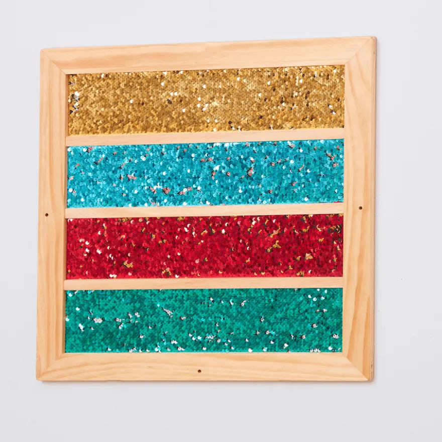 Väggpanel m. paljetter - Ränder, 1 st.