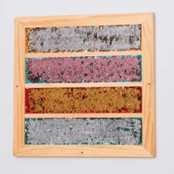 Väggpanel m. paljetter - Ränder, 1 st.