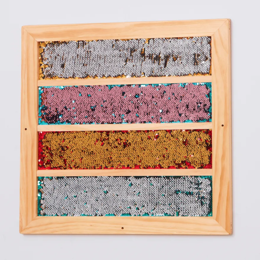 Väggpanel m. paljetter - Ränder, 1 st.